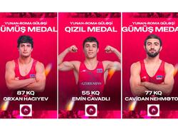 Azərbaycan güləşçiləri Avropa çempionatına 1 qızıl, 2 gümüş medalla başlayıblar