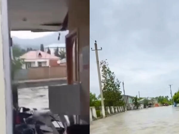 Zaqatalada poçt binasını sel apardı - <span class="color_red">(Video)</span>