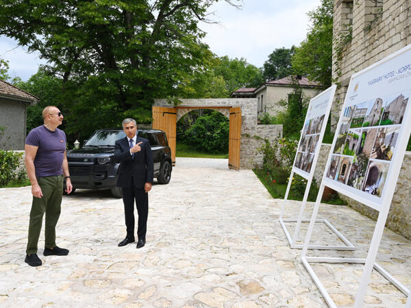 Prezident İlham Əliyev Şuşada “Yasəmən” hotelinin yeni korpusları ilə tanış olub