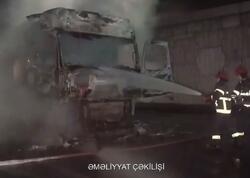 Paytaxtda 31 ton dizel daşıyan yük avtomobili alovlandı - <span class="color_red"> (Video)</span>