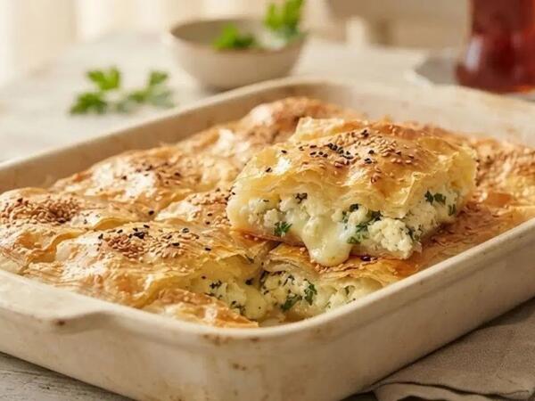 Səhər yeməyinə 10 dəqiqəyə hazırlaya biləcəyiniz pendirli börek resepti