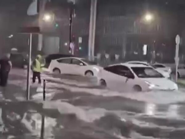Tbilisidə güclü leysan küçələri su altında qoydu - <span class="color_red">(Video)</span>