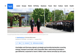 “Euronews” Prezident İlham Əliyevin Almaniya səfərini geniş işıqlandırıb