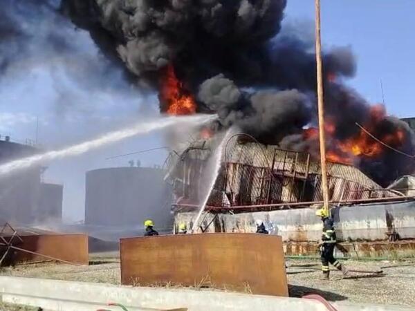 Bakıdakı güclü yanğından <span class="color_red">(Fotolar)</span>