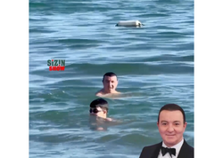 Vasif Məhərrəmli oğlu ilə çimərlikdə görüntüləndi - <span class="color_red">(Video)</span>