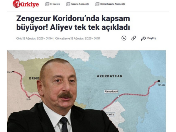 Prezident İlham Əliyevin Zəngəzur dəhlizi ilə bağlı fikirləri Türkiyə mediasının diqqət mərkəzindədir - <span class="color_red">(Foto)</span>