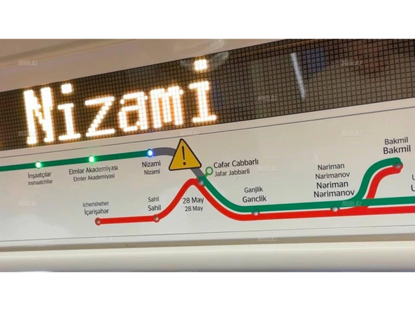 Sabahdan metroda dəyişiklik: "Nizami" və "28 May" arasında qatar olmayacaq