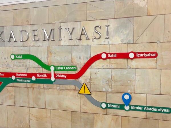 Bu gündən "Nizami" və "28 May" stansiyaları arasında hərəkət dayandırıldı