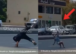 Uşaqlar yolu idman zalına çevirdi, valideynləri polisə çağırıldı - <span class="color_red">(Video)</span>