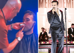 Mert Demir konsertini yarımçıq saxladı, səhnədə bığlarını qırxdırdı - <span class="color_red">(Video)</span>