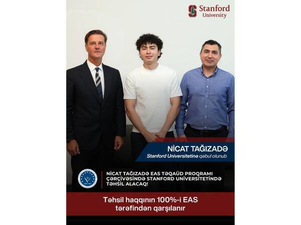 Azərbaycanda ilk dəfə: Avropa Azərbaycan Məktəbi məzununa Stanford Universitetində təhsil üçün 100% təqaüd dəstəyi verir <span class="color_red">(Video)</span>