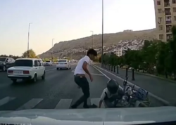 Bibiheybət yolunda qəza - Son anda həyatda qaldılar - <span class="color_red">(Video)</span>