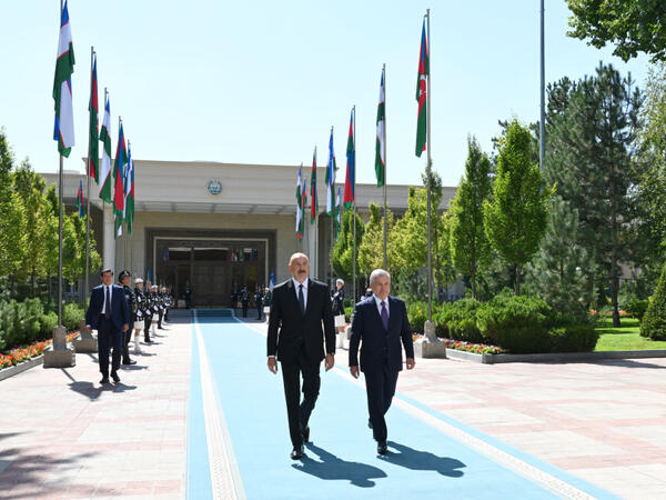 Daşkənddə Prezident İlham Əliyevin rəsmi qarşılanma mərasimi olub - (Yenilənib/Foto)