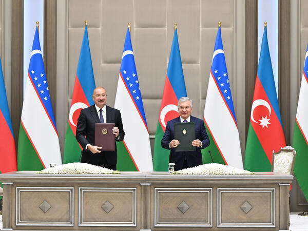 Daşkənddə Azərbaycan-Özbəkistan sənədlərinin imzalanması və mübadiləsi mərasimi olub - (Foto)