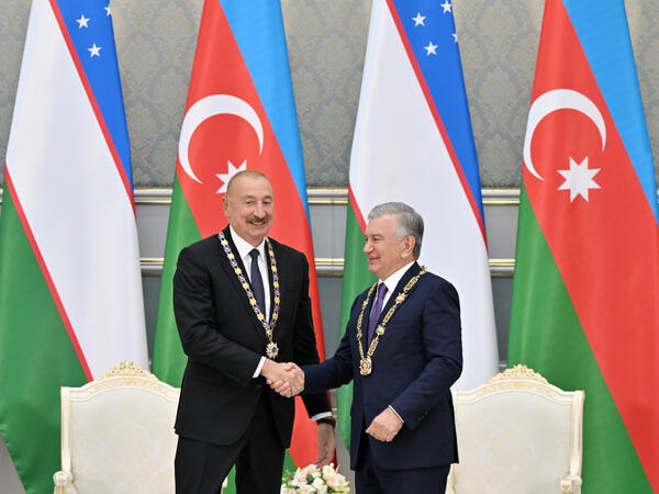 Daşkənddə Azərbaycan və Özbəkistan prezidentlərinin təltifolunma mərasimi keçirilib - <span class="color_red">(Foto)</span>