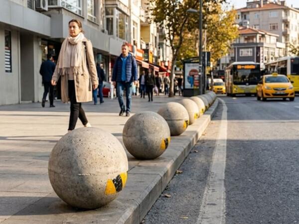 Küçədki beton kürələrin əsl məqsədi üzə çıxdı