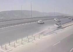 Sükan arxasında yuxuladı, avtomobili maneəyə çırpıldı – <span class="color_red">(Video)</span>