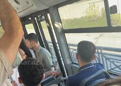 M7 ekspres avtobusunda təhlükəli vəziyyət - <span class="color_red">(Video)</span>