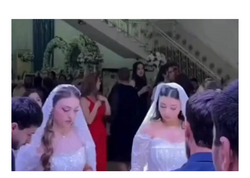 İki gəlin, iki bəy eyni məclisdə evləndi – <span class="color_red">(Video)</span>