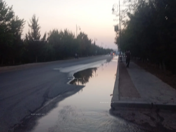 Cəlilabadda içməli su xəttində qəza - Yolu su basdı