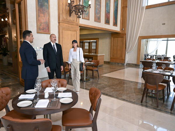 Prezident İlham Əliyev və Birinci xanım Mehriban Əliyeva Şamaxıda “Pirqulu Park” hotelinin açılışında iştirak ediblər - (Foto)
