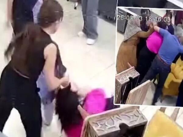 Türkiyədə qadın qızının saç kəsimini bəyənmədi, qohumlarını yığıb salonu dağıtdı - <span class="color_red">anbaan (Video)</span>