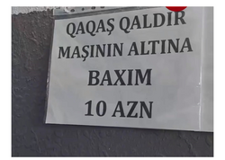 Maşın təmiri sexində divara vurulan elanlar gülüş doğurdu - <span class="color_red">(Video)</span>