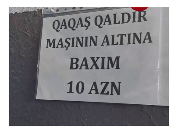 Maşın təmiri sexində divara vurulan elanlar gülüş doğurdu - <span class="color_red">(Video)</span>