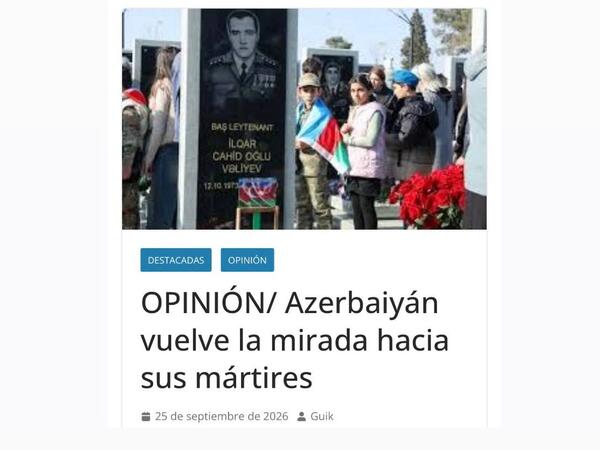 Xarici yazar Azərbaycan şəhidlərini yad etdi: “Azərbaycan yenidən şəhidlərinə baxır”