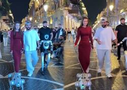 Hüseyn Həsənov robotla Bakının mərkəzində gəzdi - <span class="color_red">(Video)</span>