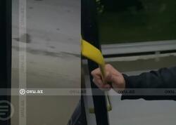 Bakıda avtobusda təhlükəli anlar - <span class="color_red">(Video)</span>