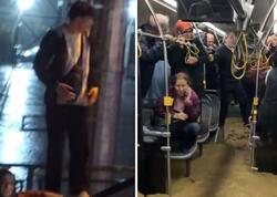 İstanbulda avtobusu su basdı - Sərnişin dama çıxdı - <span class="color_red">(Video)</span>
