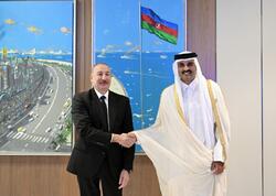 Prezident İlham Əliyev Qətər Dövlətinin Əmiri ilə görüşüb - <span class="color_red">(Foto)</span>