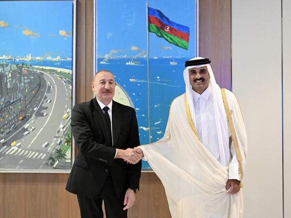 Prezident İlham Əliyev Qətər Dövlətinin Əmiri ilə görüşüb - <span class="color_red">(Foto)</span>