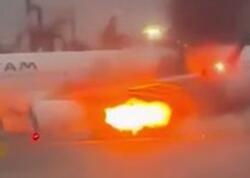 Peruda sərnişin təyyarəsi havaya qalxarkən alovlandı - <span class="color_red">(Video)</span>