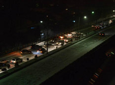 Bakıya gələn yol, gecəyarı - FOTO