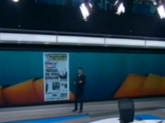 Teleaparıcını studiyada cərəyan vurdu - VİDEO