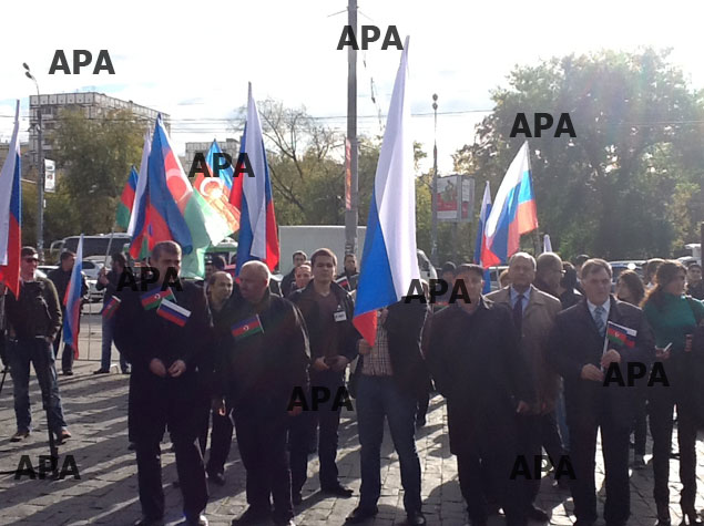 Moskvada Azərbaycan diasporunun mitinqi başlayıb - FOTO