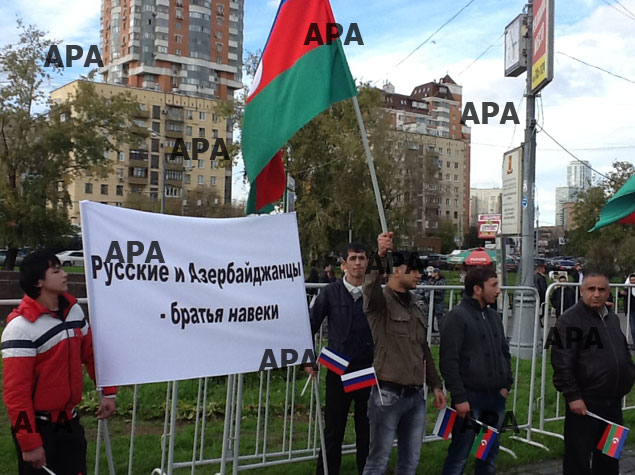 Moskvada Azərbaycan diasporunun mitinqi başlayıb - FOTO