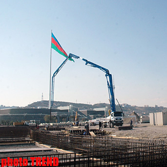 Bakıda "Eurovision 2012" müsabiqəsinin keçirilə biləcəyi arenanın bünövrəsinin inşası başa çatır - FOTO