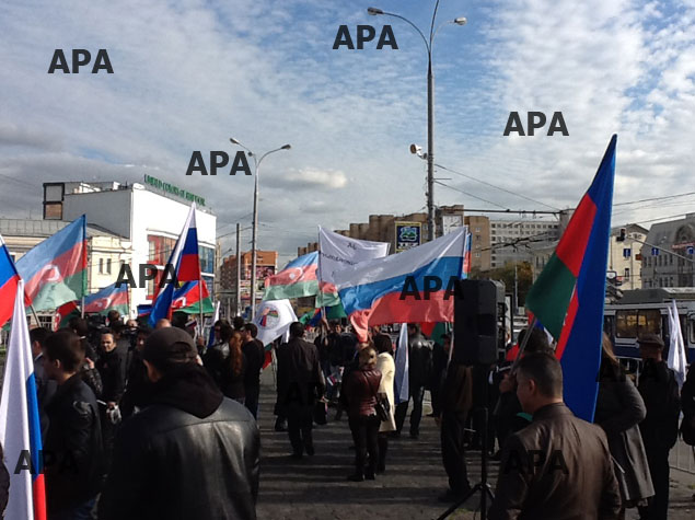 Moskvada Azərbaycan diasporunun mitinqi başlayıb - FOTO