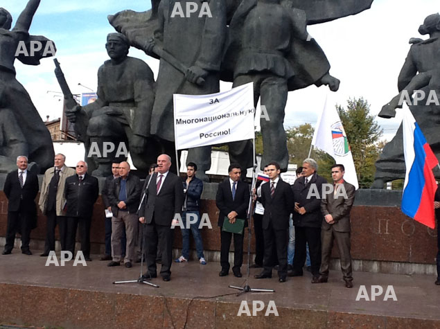 Moskvada Azərbaycan diasporunun mitinqi başlayıb - FOTO