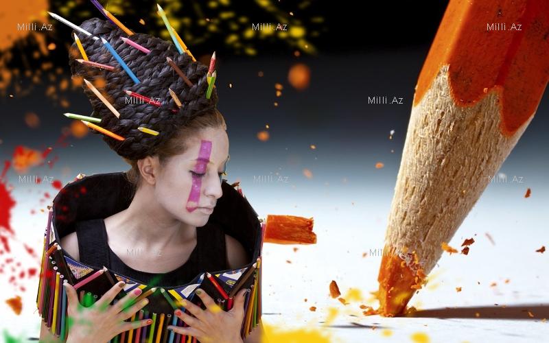 Azərbaycanlı müğənni "karandaşlar" içində və "hindu" kimi at belində - FOTOSESSİYA