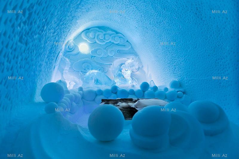 Şimaldakı buz otel - FOTO