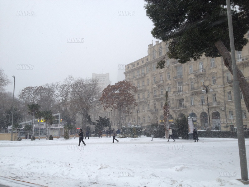 Bakıya güclü qar yağır - YENİLƏNİB - VİDEO - FOTOSESSİYA