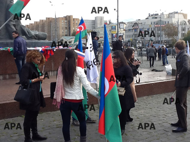 Moskvada Azərbaycan diasporunun mitinqi başlayıb - FOTO