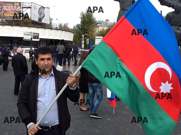 Moskvada Azərbaycan diasporunun mitinqi başlayıb - FOTO