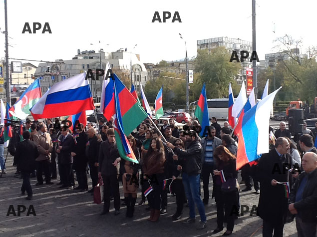 Moskvada Azərbaycan diasporunun mitinqi başlayıb - FOTO