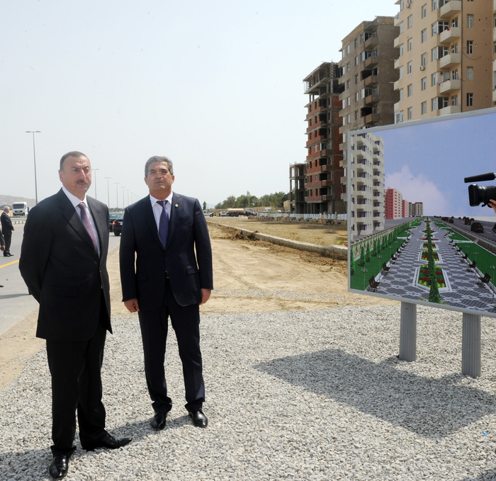 Prezident İlham Əliyev Qaradağ rayonunun Sahil qəsəbəsində salınacaq yeni parkın ərazisinə baxıb - FOTO