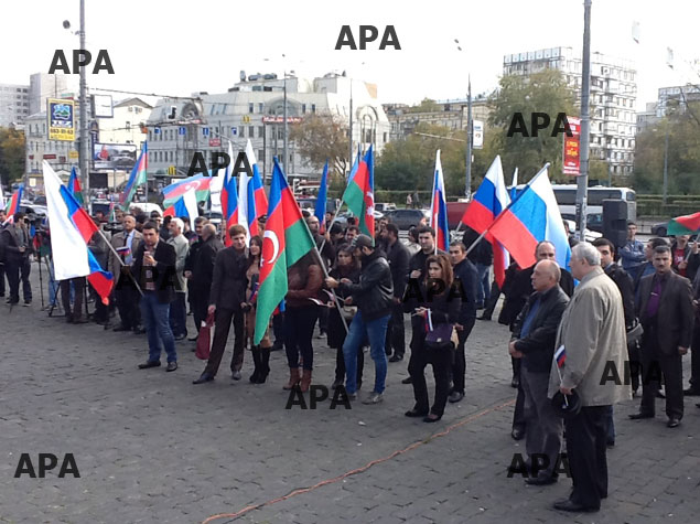 Moskvada Azərbaycan diasporunun mitinqi başlayıb - FOTO